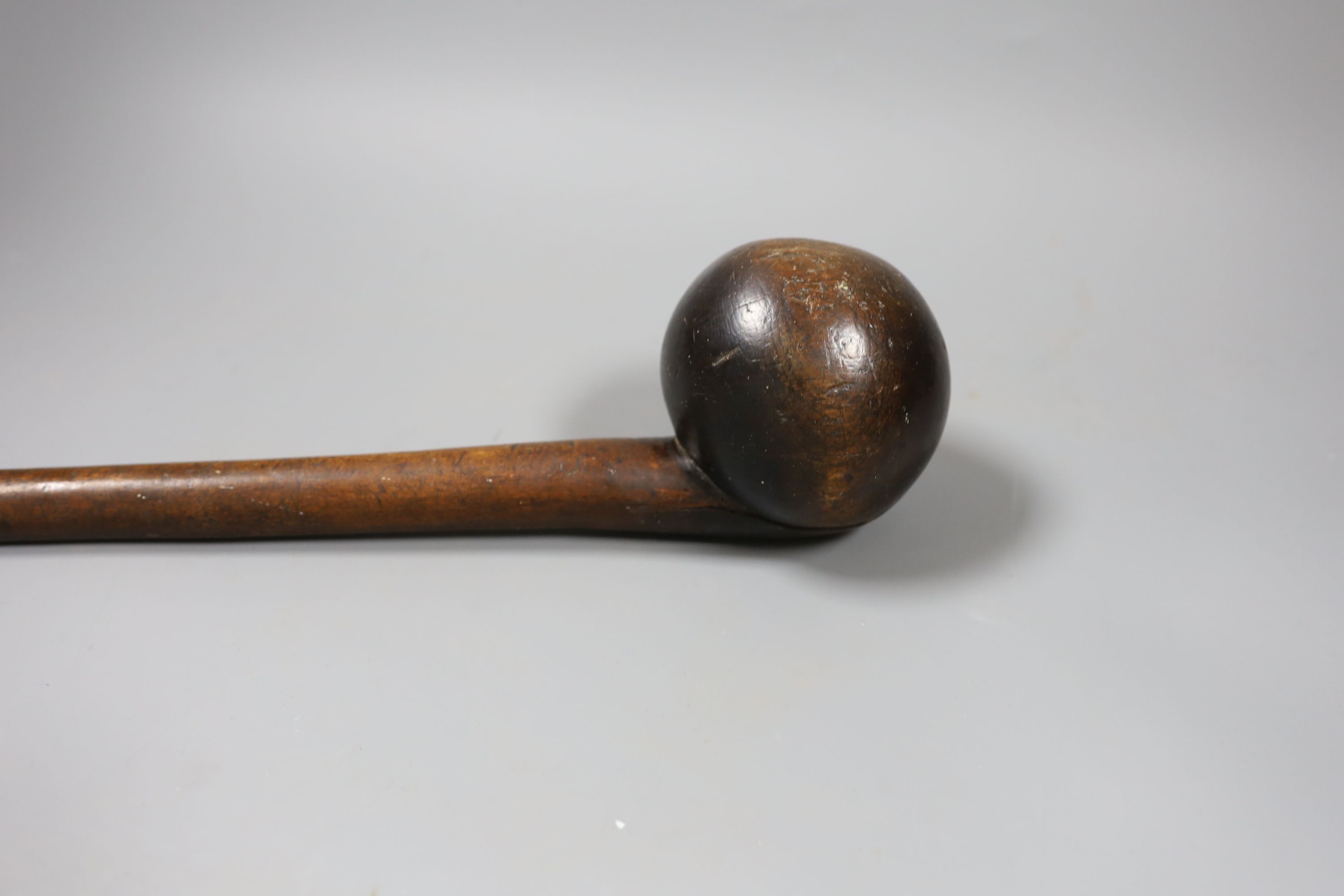 A Polynesian hardwood throwing club, 48 cm